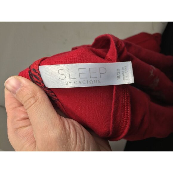 Sleep By Cacique ''JOLLY AF (And Festive)'' Long Sleeve Red Christmas Shirt - Picture 2 of 3